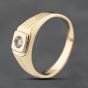 Second Hand 18ct Yellow Gold Cubic Zirconia Single Stone Signet Ring 41342142
