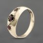 Second Hand 9ct Yellow Gold Garnet Three Stone Ring 41342149