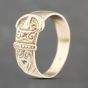 Second Hand Vintage 9ct Yellow Gold Patterned Buckle Ring 41342153