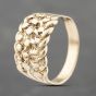 Second Hand Vintage 9ct Yellow Gold Three Row Keeper Ring 41342154
