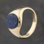 Second Hand 9ct Yellow Gold Lapis Lazuli Oval Signet Ring 41342236