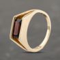Second Hand 9ct Yellow Gold Garnet Oblong Tension Set Signet Ring 41342251