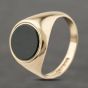 Second Hand 9ct Yellow Gold Bloodstone Oval Signet Ring 41342253