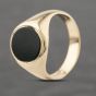 Second Hand 9ct Yellow Gold Bloodstone Oval Signet Ring 41342254