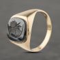 Second Hand 9ct Yellow Gold Hematite Large Cushion Signet Ring 41342259
