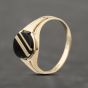 Second Hand 9ct Yellow Gold Onyx Oval Gold Line Signet Ring 41342262