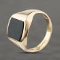 Second Hand Vintage 9ct Yellow Gold Bloodstone Signet Ring 41342270