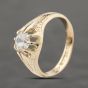 Second Hand Vintage 9ct Yellow Gold Cubic Zirconia Signet Ring 41342272