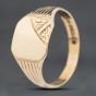 Second Hand 9ct Yellow Gold Half Engraved Signet Ring 41342282