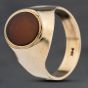 Second Hand Yellow Gold Carnelian Oval Signet Ring 41342293