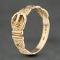 Second Hand 9ct Yellow Gold Patterned Buckle Ring 41342305