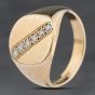 Second Hand 9ct Yellow Gold Diamond Six Stone Signet Ring 41342310