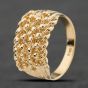 Second Hand 9ct Yellow Gold Four Row Keeper Ring 41342327