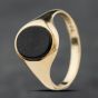 Second Hand 9ct Yellow Gold Onyx Oval Signet Ring 41342337