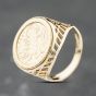 Second Hand 9ct Yellow Gold St George Coin Ring 41342359