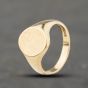 Second Hand Vintage 9ct Yellow Gold Oval Plain Signet Ring 41342383