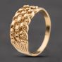 Second Hand 9ct Yellow Gold Three Row Keeper Ring 41342402