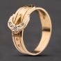 Second Hand 9ct Yellow Gold Diamond Buckle Ring 41342416