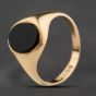 Second Hand 9ct Yellow Gold Onyx Oval Signet Ring 41342427