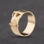 Second Hand 9ct Yellow Gold Brushed Finish Buckle Ring 41342434
