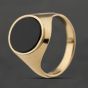 Second Hand Vintage 9ct Yellow Gold Onyx Oval Signet Ring 41342454