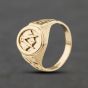 Second Hand 9ct Yellow Gold Oval Masonic Signet Ring 41342467