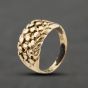 Second Hand 9ct Yellow Gold Three Row Keeper Ring 41342479