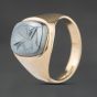 Second Hand Vintage 9ct Yellow Gold Hematite Oval Signet Ring 41342504