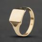 Second Hand 9ct Yellow Gold Plain Oblong Signet Ring 41342556
