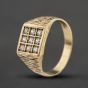 Second Hand 9ct Yellow Gold Cubic Zirconia Nine Stone Signet Ring 41342559