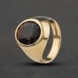 Second Hand 9ct Yellow Gold Garnet Oval Signet Ring 41342569