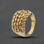 Second Hand 9ct Yellow Gold Four Row Keeper Ring 41342589