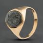 Second Hand 9ct Yellow Gold Hematite Oval Signet Ring 41342632