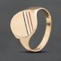 Second Hand 9ct Three Colour Gold Oval Signet Ring 41342641