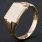 Second Hand 9ct Yellow Gold Vintage Oblong High Polished Signet Ring 4134276