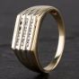 Second Hand 9ct Yellow Gold 0.25ct Diamond Oblong Signet Ring 4134553