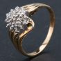 Second Hand 9ct Yellow Gold Brilliant Cut Diamond Fancy Cluster Ring 4138063