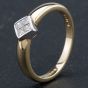 Second Hand 9ct Yellow Gold Princess Cut Diamond Rubover Tension Setting Ring 4138071