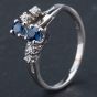 Second Hand 9ct White Gold Brilliant Cut Diamond and Sapphire Six Stone Fancy Dress Ring 4138086