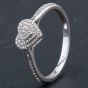 Second Hand 9ct White Gold Tiered Heart Shape Brilliant Cut Diamond Cluster Ring 4138102