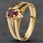 Second Hand 14ct Yellow Gold Reversible Ruby Three Stone Ring 41381030