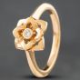 Second Hand 18ct Rose Gold Brilliant Cut Diamond Flower Dress Ring 41381067