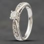 Second Hand 9ct White Gold 0.50ct Brilliant Cut Diamond Shoulder Set Solitaire Ring 41381129