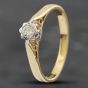Second Hand Vintage 9ct Yellow Gold Brilliant Cut Diamond Solitaire Ring 41381389