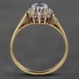 Second Hand 9ct Yellow Gold Blue Topaz & Brilliant Cut Diamond Cluster Ring 41381432