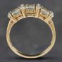 Second Hand 9ct Yellow Gold Asscher Cut Blue Topaz & Single Cut Diamond Ring 41381556