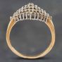 Second Hand 9ct Yellow Gold 0.50ct Brilliant Cut Diamond Marquise Shaped Cluster Ring 41381594