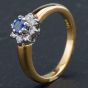 Second Hand 18ct Yellow Gold Diamond Sapphire Flower Cluster Ring 4138160