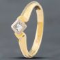 Second Hand 18ct Yellow Gold Princess Cut Diamond Rubover Solitaire Ring 41381792