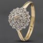 Second Hand 9ct Yellow Gold Brilliant Cut Diamond Round Tiered Cluster Ring 41381840